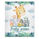 Personalized Custom Baby Name Blanket - Farm Animals Theme